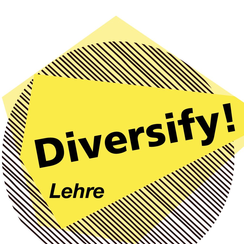 Diversify! Lehre
Kreis gefüllt mit Strichen auf gelben Hintergrund.